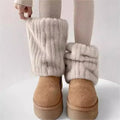 Fluffy Faux Velvet Thermal Boot Cuffs 6W8FSO880