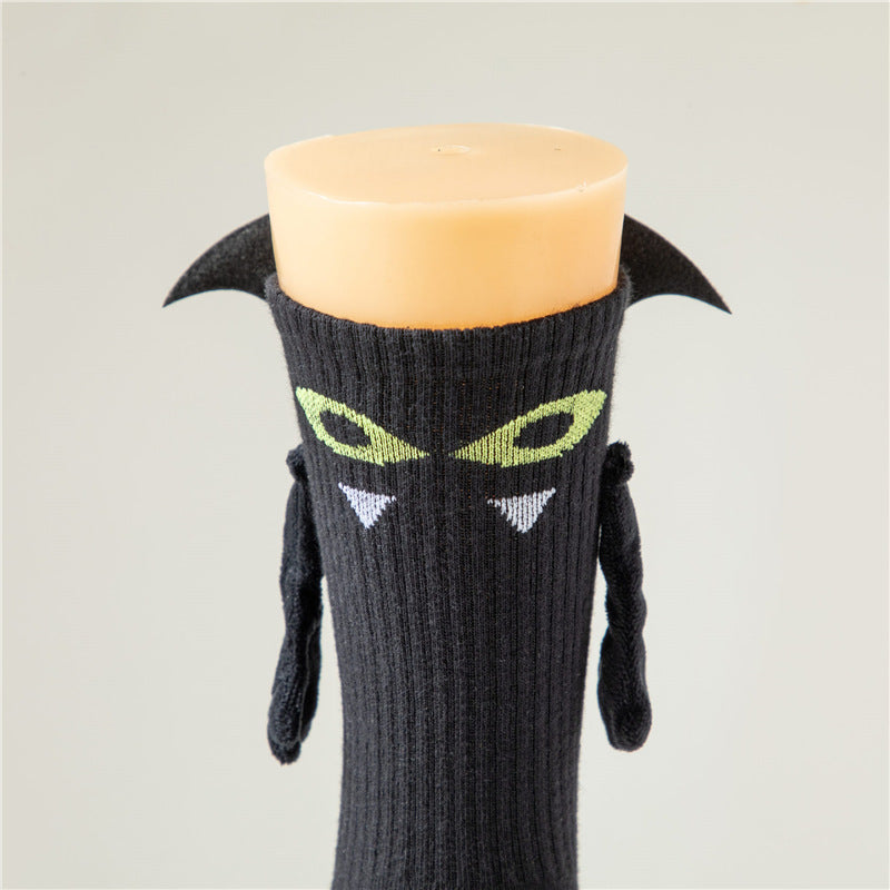 Halloween Spooky Cute Magnetic Ghost Bat Funny Socks 6W8FSO587