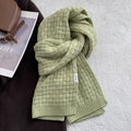 Classic Solid Color Plaid Knit Warm Scarf 6W6NSC79