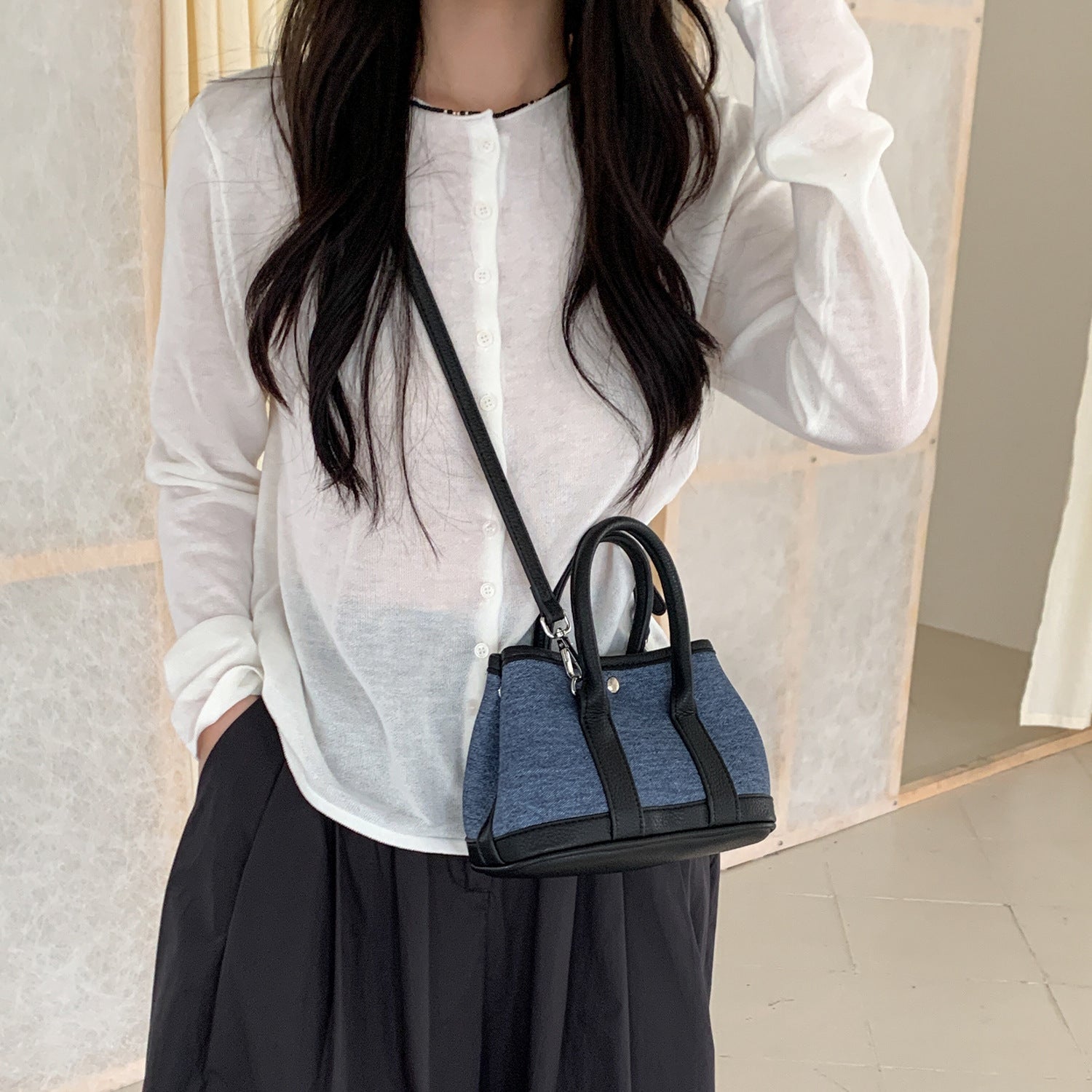 Stylish Color Block Splice Crossbody Bag 6W10BBG1360