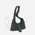 Stylish Washed Denim Stud Splice Underarm Bag 6W10BBG1339