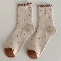 Cute Polka Dots Ruffle Crew Socks 6W8FSO546