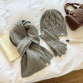 3-Piece Cable Knit Beanie Gloves Scarf  Set 6W6NSC101