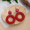 Boho Rattan Drop Dangle Earrings - DippedShop Wholesale - #3955