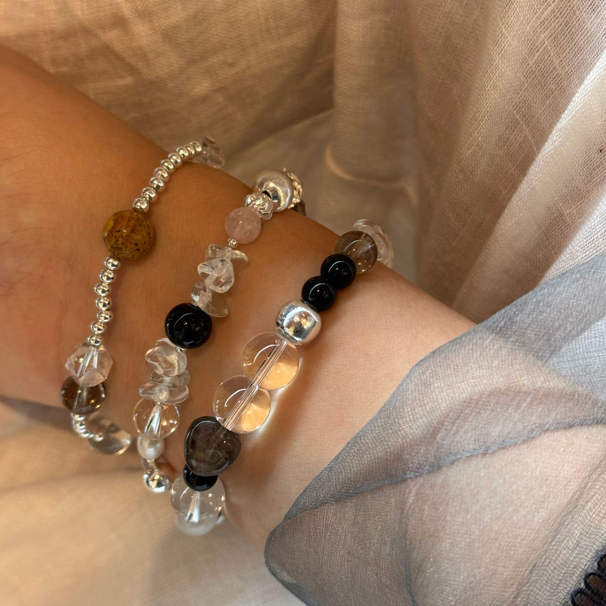 Crystal Stone Bead Bracelet - DippedShop Wholesale - #0339