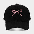 Fashion Bowknot Embroidery Lamb Wool Baseball Cap 6W6HAT526