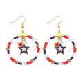 Retro Star Pendant Beaded Chain Frame Earring 8ZA6JER304L