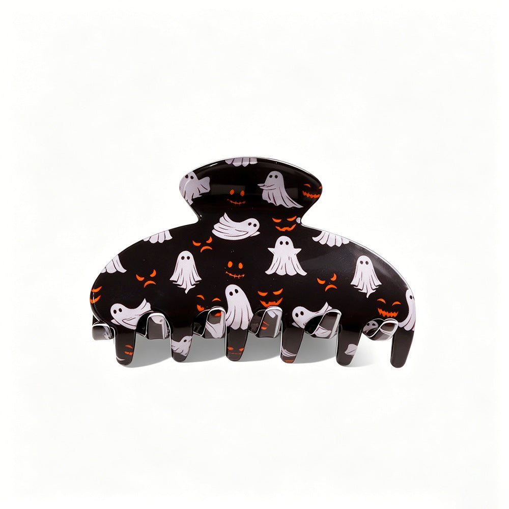 Quirky Halloween Ghost Pumpkin Hair Claw 6W6HCP1324