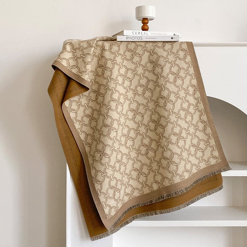 Reversible Jacquard Shawl Wrap - DippedShop Wholesale - #8771