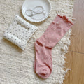 Cute Ruffled Polka Dots Crew Socks 6W8FSO815