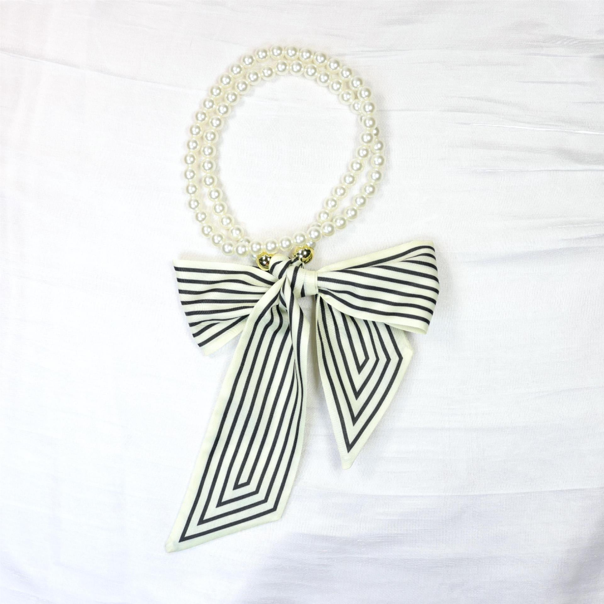 Elegant Floral Print Pearl Scarf Skinny Heanband MK2BW6W6HBD121