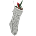 Christmas Cable Knit Stocking Hanging Gift Pouch 6W8FSO896