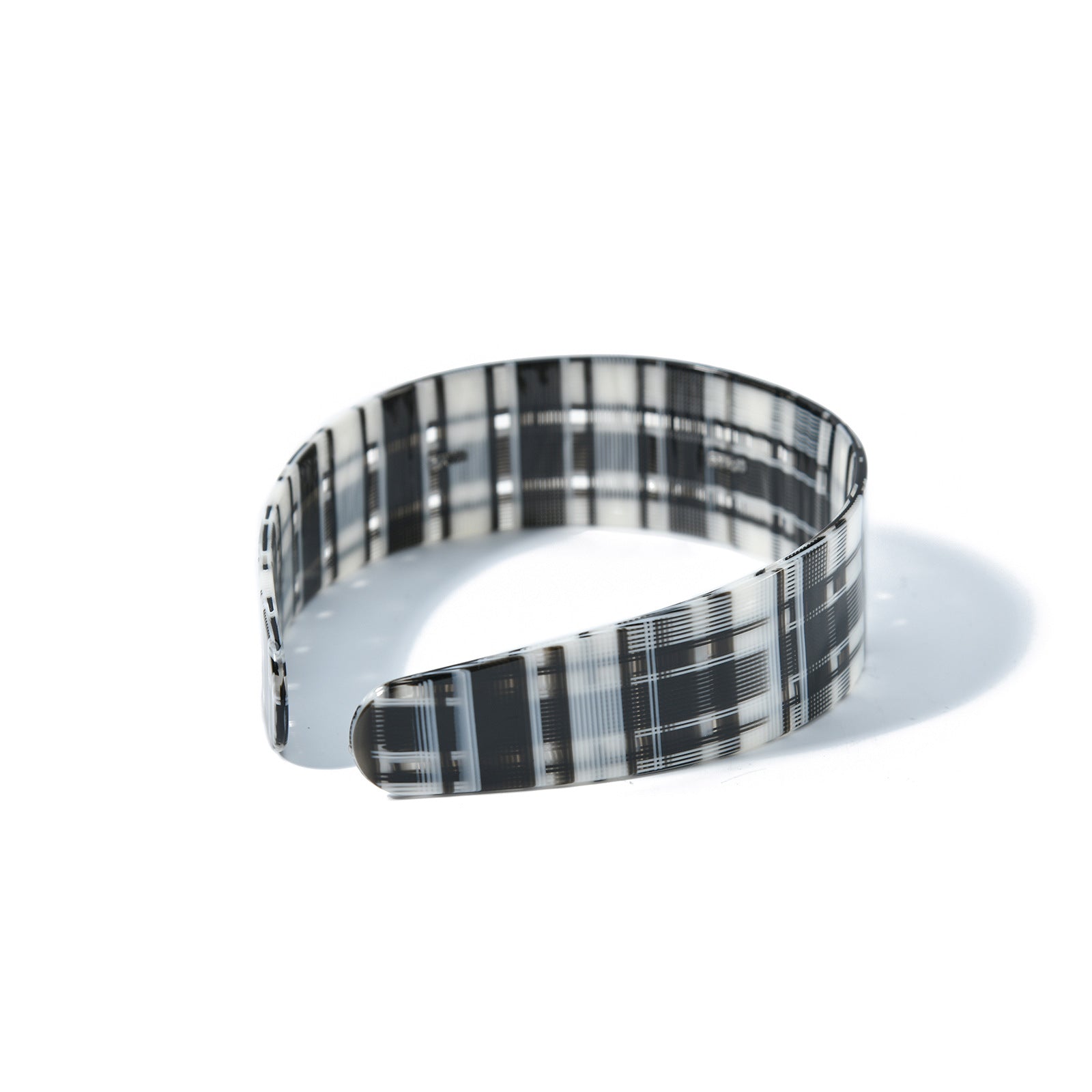 Vintage Plaid Pattern Acetate Wide Headband MK2PIM6W6HBD62