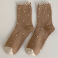 Cute Polka Dots Ruffle Crew Socks 6W8FSO546