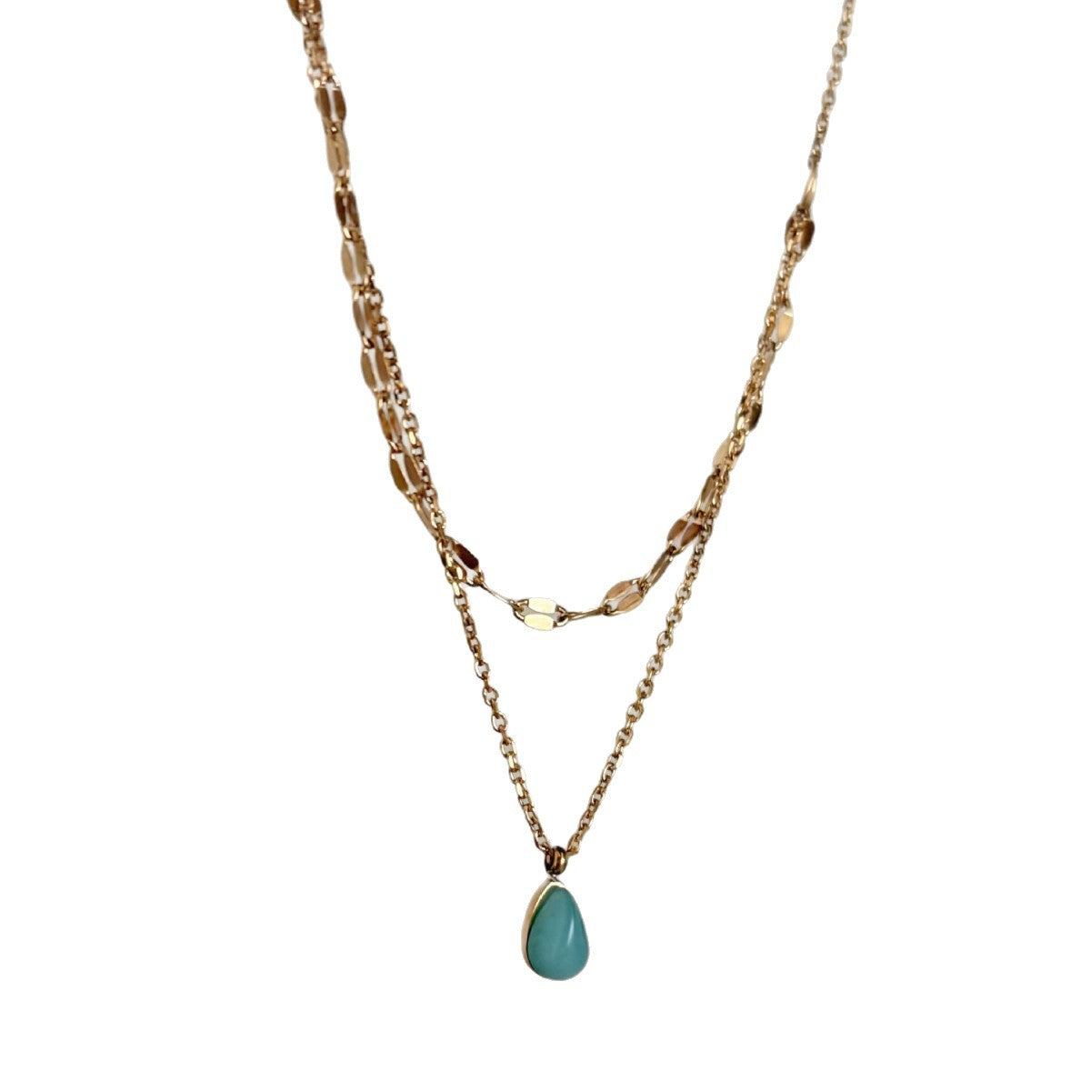 Elegant Resin Teardrop Pendant Choker Necklace 6W6JNC1057