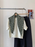 Trendy Plaid Distressed Denim Triangle Scarf MK2BW6W6NSI09