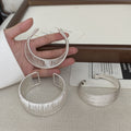 Trendy Vertical Brushed Wide Open Cuff Bracelet 6W6JBR571