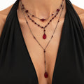Crystal Teardrop Bead Layered Y-Lariat Necklace 6W6JNC883