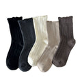 Casual Ruffled Trim Cotton Scrunch Socks 6W8FSO699