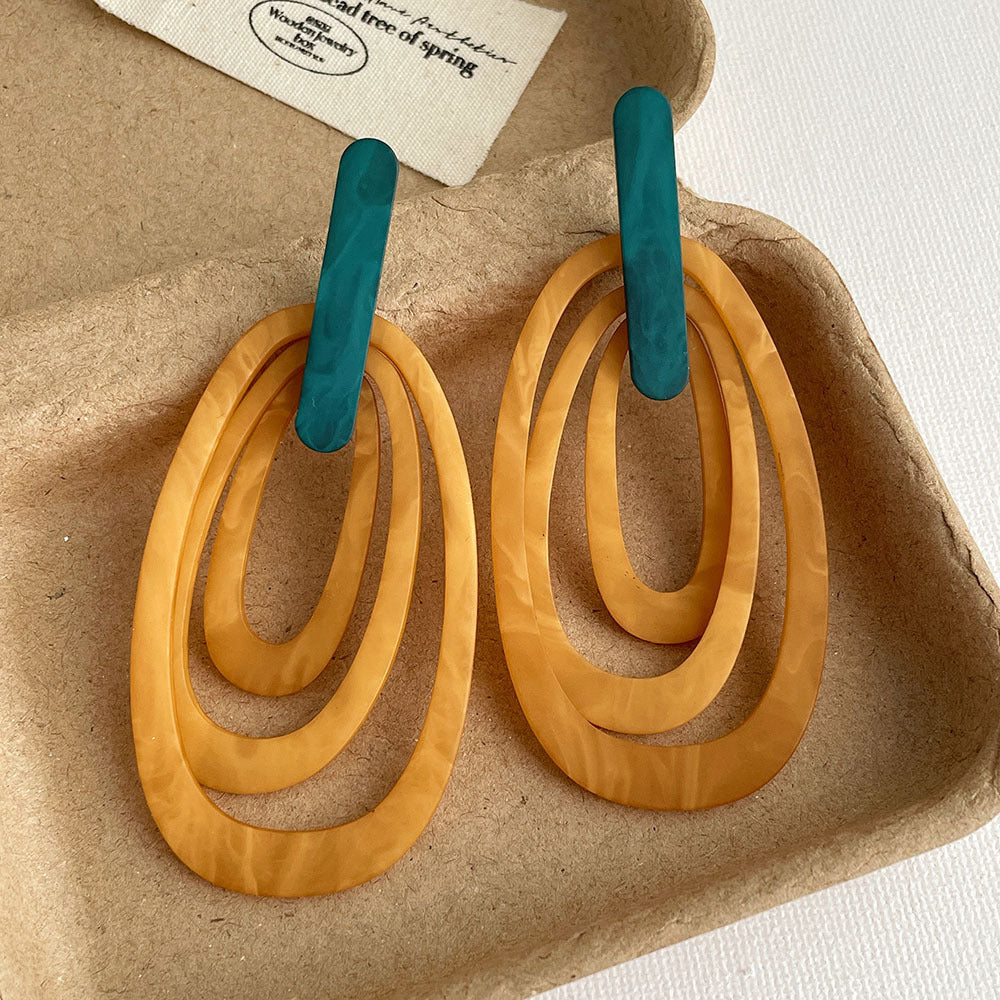 Multi-Layer Oval Dangle Earrings - DippedShop Wholesale - #6403