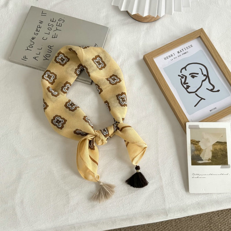Stylish Cashew Print Tassel Soft Silk Scarf MK2BLW6W6NSI58