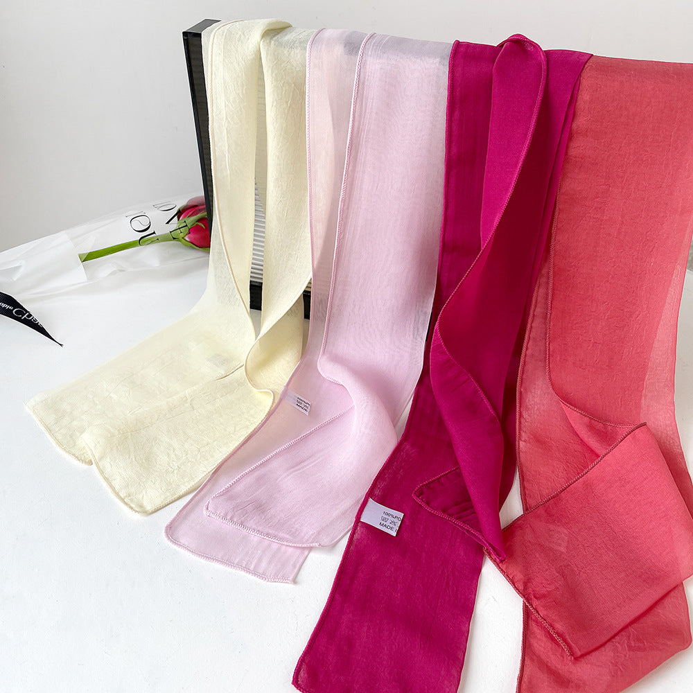 Elegant Thin Ribbon Scarf - DippedShop Wholesale - #3635