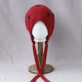 Floral Jacquard Angora Knit Bonnet With Ties 6W6HAT699