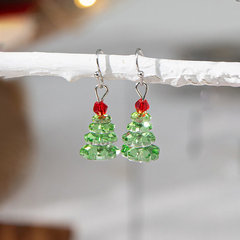 Stylish Crystal Christmas Tree Pendant Choker Necklace 6W6JNC879