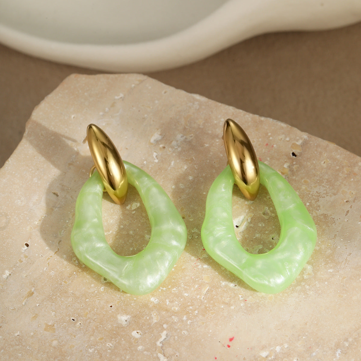 Geometric Resin Drop Earrings - DippedShop Wholesale - #5443