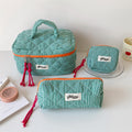 Color Block Plaid Large Capacity Makeup Bag MK2BW6S10BOB57
