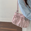 Fresh Polka Dots Bowknot Ruffled Underarm Bag 6W10BBG1381