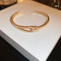 Elegant Gold Plated Rhinestone Bracelet 6W6JBR686