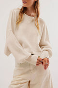 Solid Round Neck Sweater - DippedShop Wholesale - #6371