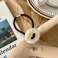 Trendy Tortoise Shell Acrylic Button Hair Tie MK2BW6W6HHT06
