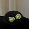 Embroidered Bead Floral Studs - DippedShop Wholesale - #4115