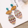 Boho Geometric Wooden Dangle Earrings - DippedShop Wholesale - #1891
