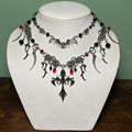 Halloween Gothic Blood Red Crystal Cross Choker 6W6JNC884