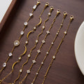 Simple Gola Plated Cubic Zirconia Chain Bracelet 6W6JBR461