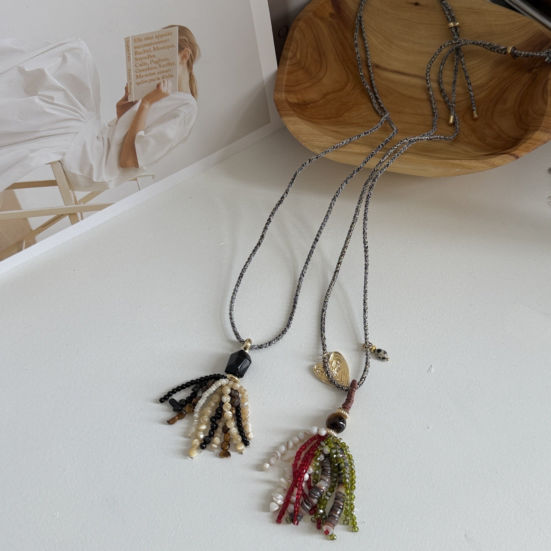 Retro Beaded Tassel Necklace - DippedShop Wholesale - #2051