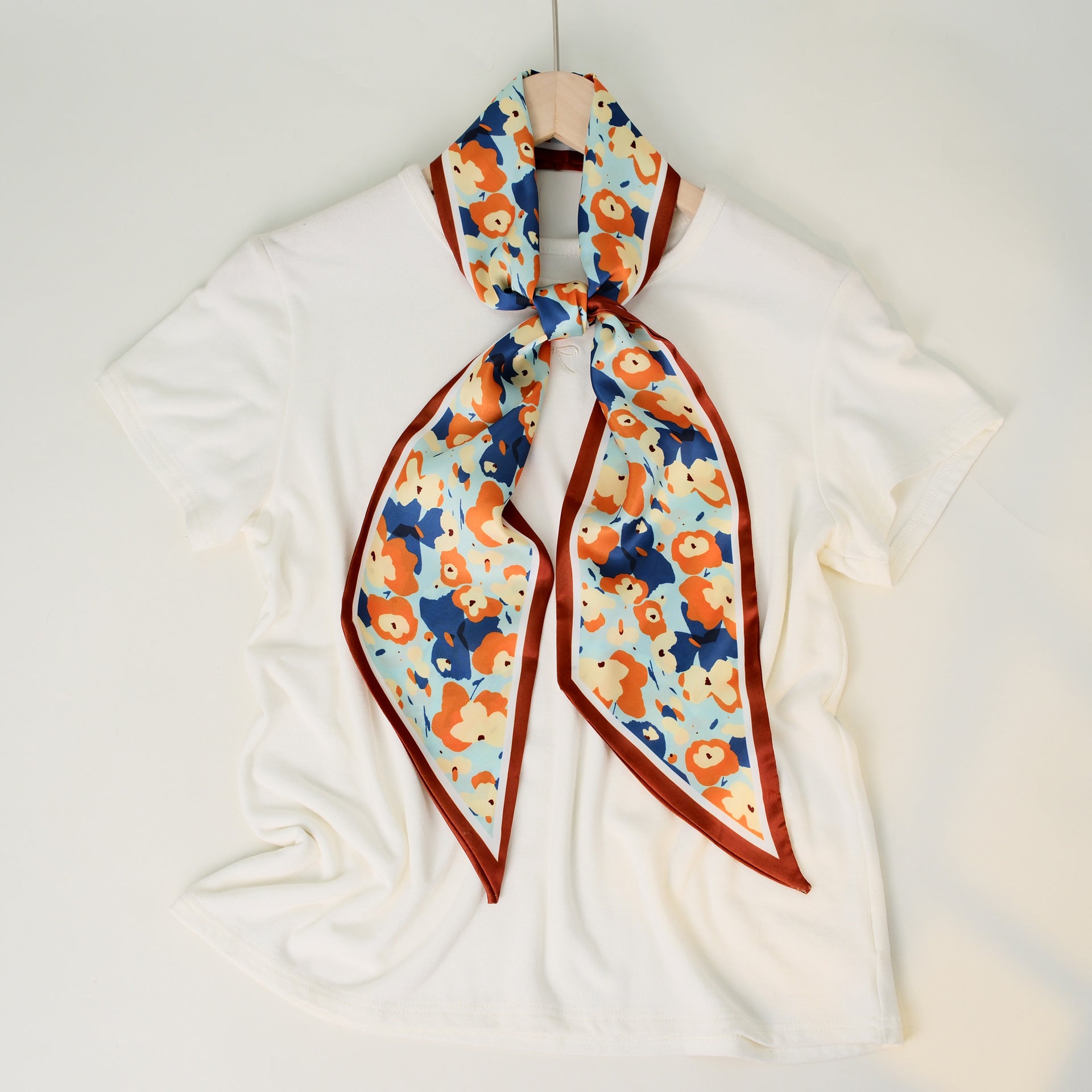 Stylish Checkerboard Pattern Silk Scarf 6W6NSI259