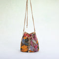 Flower Embroidery Sequin Bucket Bag - DippedShop Wholesale - #9939