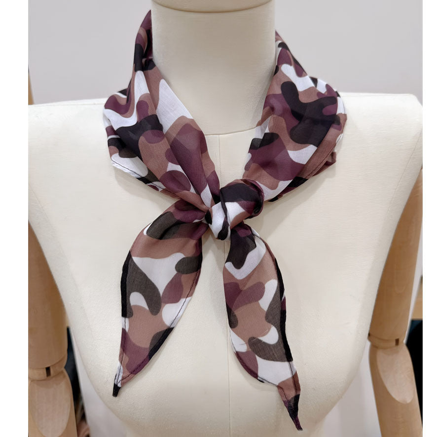 Retro Camo Print Lightweight Silk Scarf MK2BLW6W6NSI47