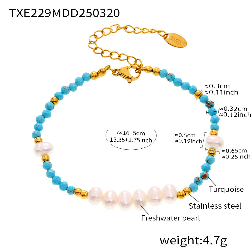 Pearl Beaded Chain Necklace - DippedShop Wholesale - #6019