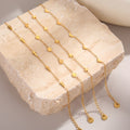 Trendy Gold Plated Fishbone Chain Anklets 8ZA6JAB30L