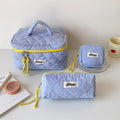 Color Block Plaid Large Capacity Makeup Bag MK2BW6S10BOB57