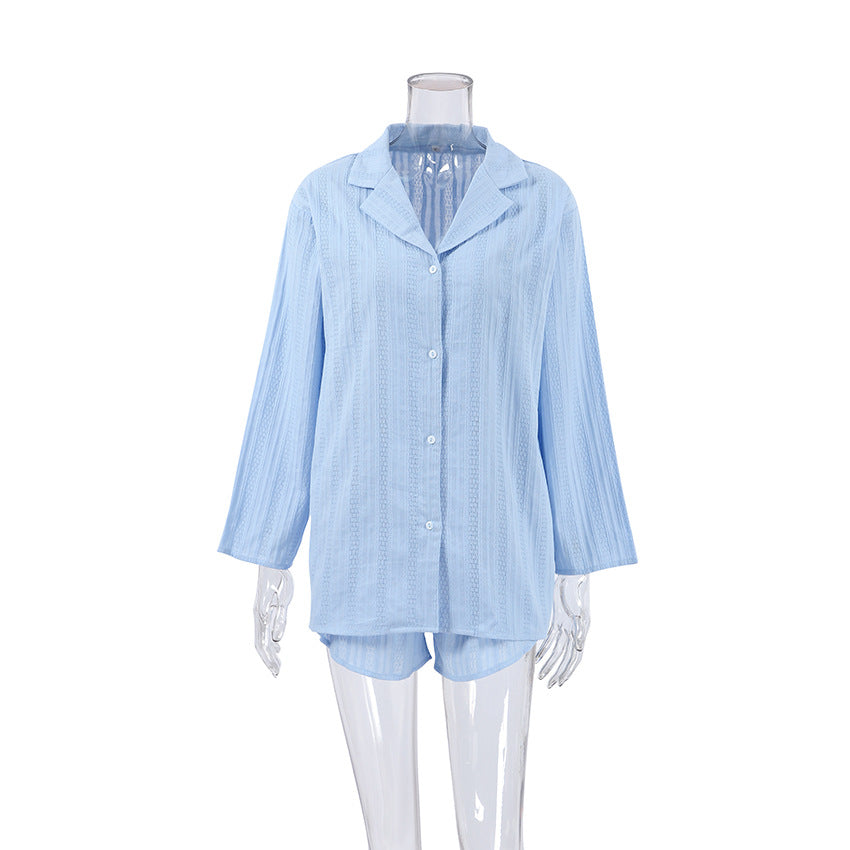 Jacquard Solid Sleepwear Set - DippedShop Wholesale - #2323
