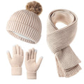 3-Piece Winter Warm Beanie Hat Scarf Gloves Set 6W6NSC87
