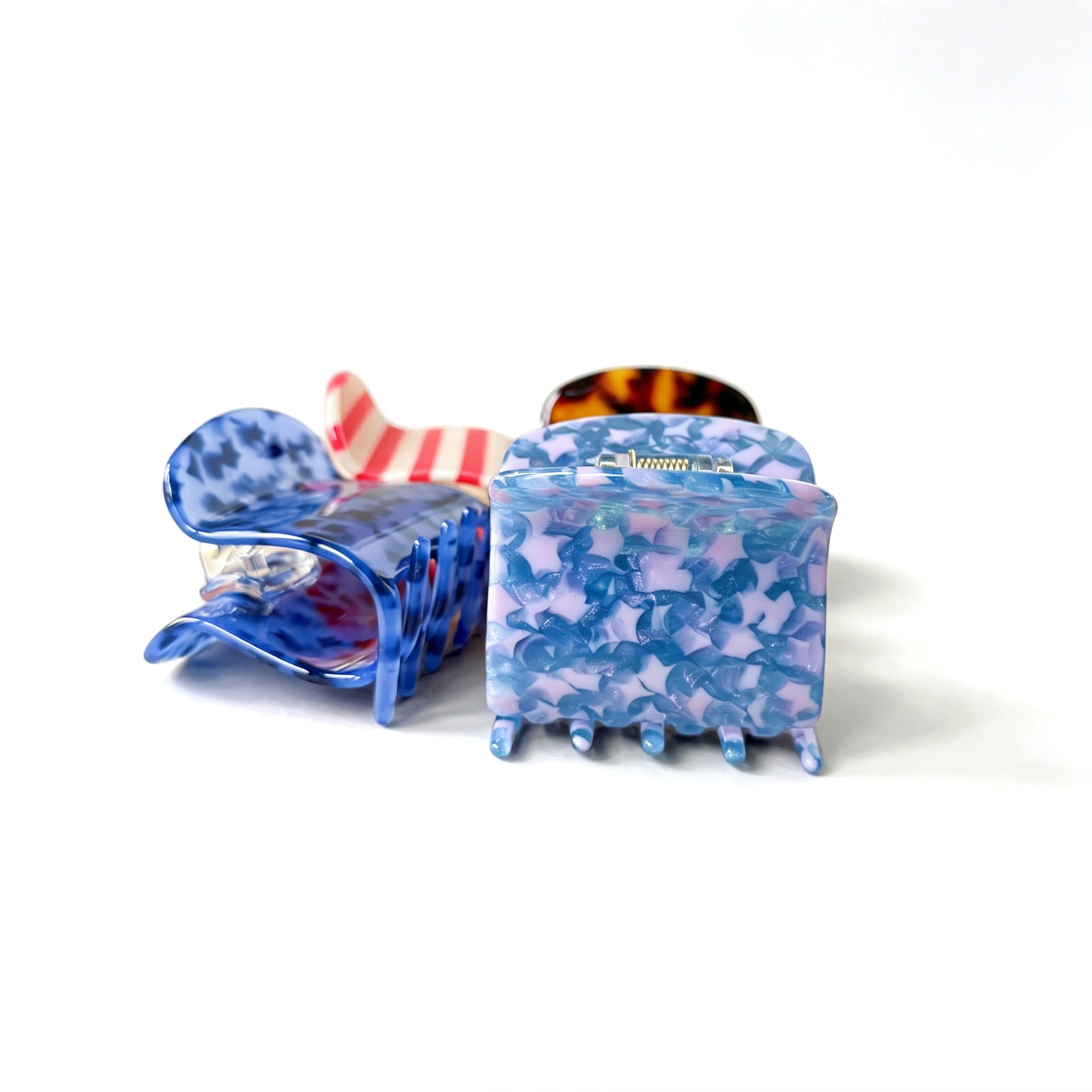 Retro Leopard Star Print Square Hair Clip 8AS6HCP316T