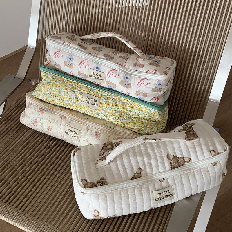 Simple Floral Large Capacity Portable Cosmetic Bag 6S10BOB1030