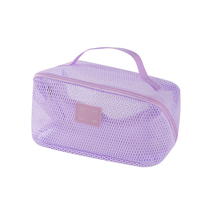 Simple Solid Color Mesh Hollow Makeup Bag MK2BW6S10BOB105